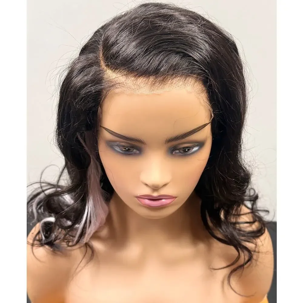 Wavymy Hair Natural Black 100% Human Hair Body Wave Wig 16